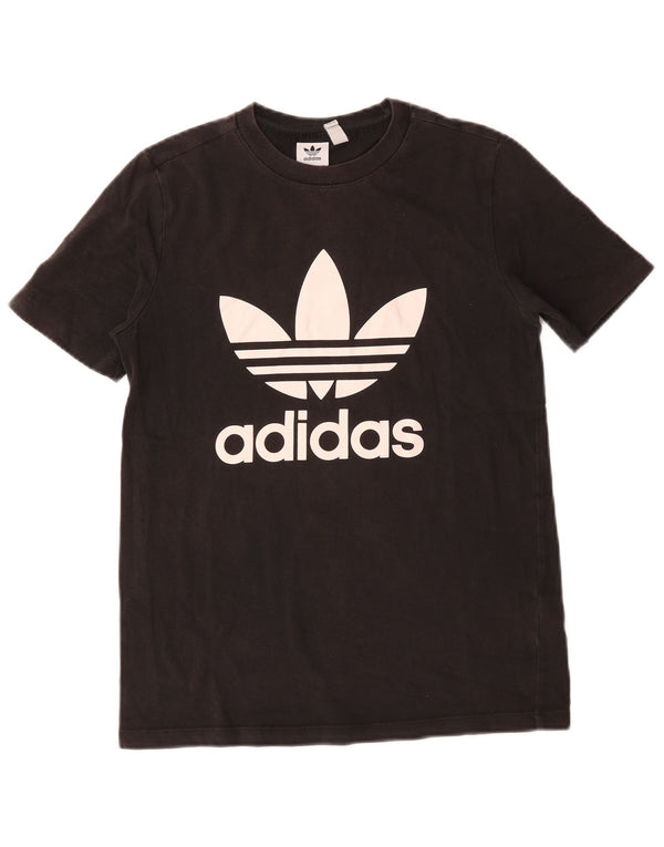 T-shirt grafica da donna Adidas Top UK 10 piccola in cotone nero