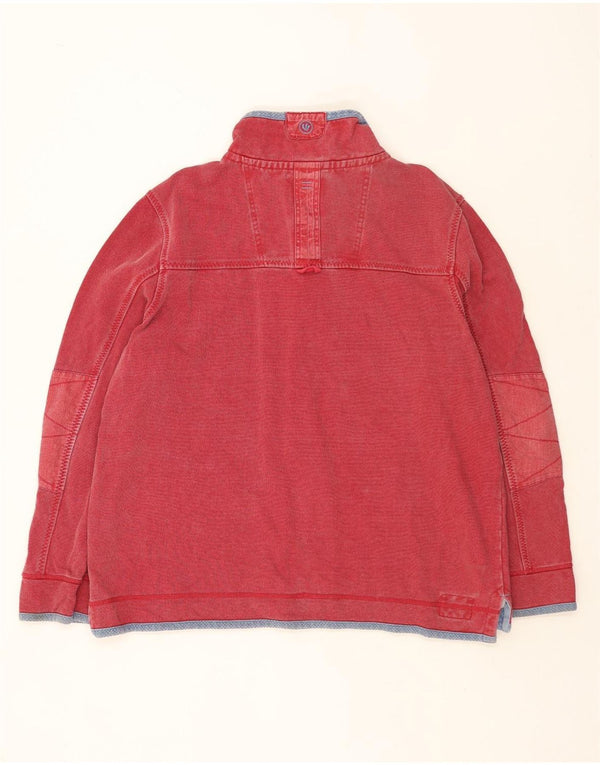 FAT FACE Felpa da uomo Airlie con zip e collo maglione 2XL cotone rosso