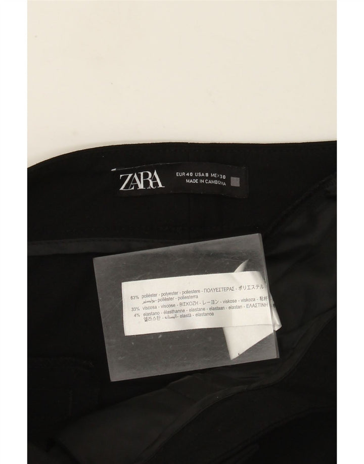 Pantaloni corti slim da donna Zara US 8 medi W30 L25 poliestere nero