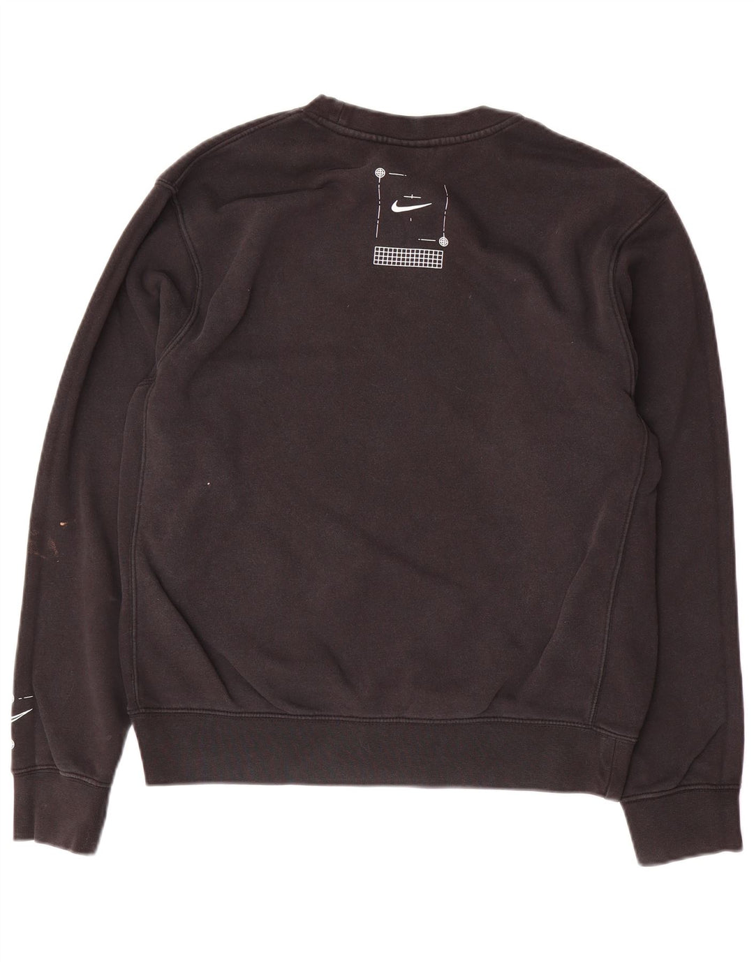 Felpa da uomo ampia NIKE, maglione piccolo in cotone nero