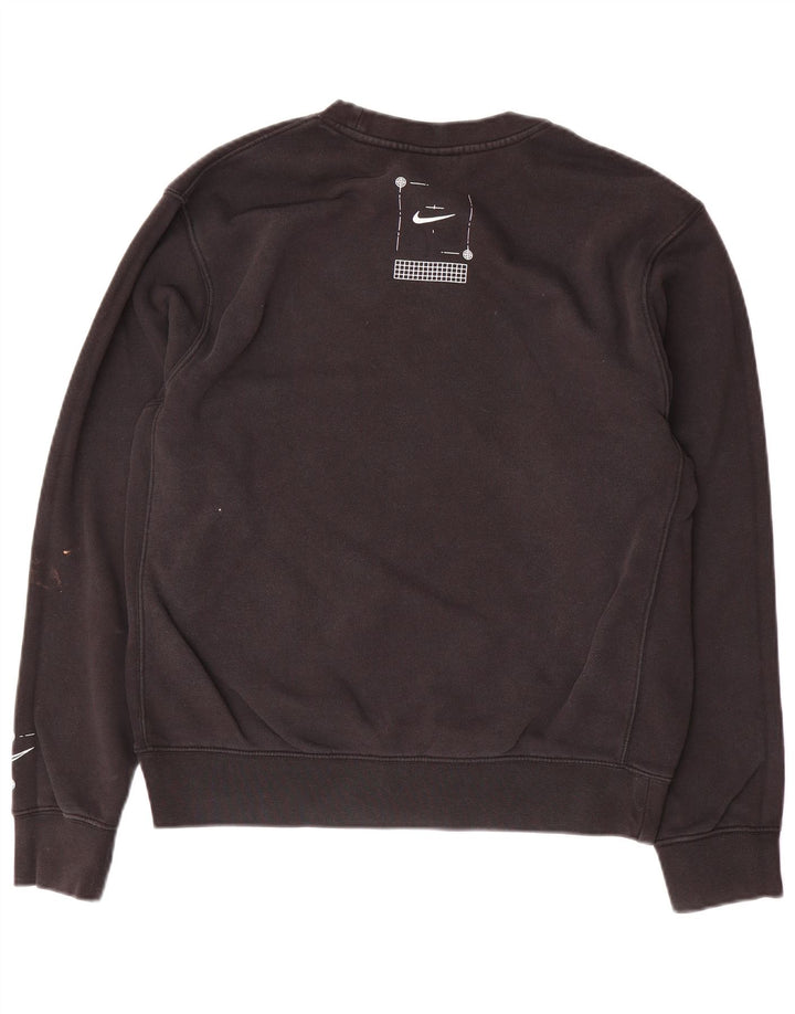 Felpa da uomo ampia NIKE, maglione piccolo in cotone nero