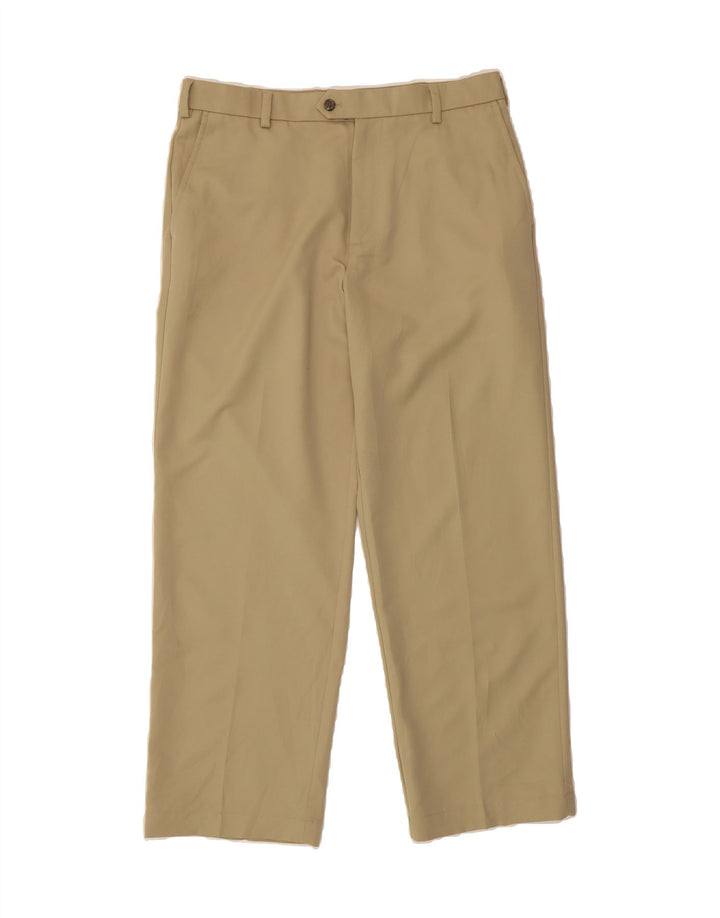 IZOD Mens Golf Straight Suit Trousers W34 L30 Beige Polyester Vintage Izod and Second-Hand Izod from Messina Hembry 