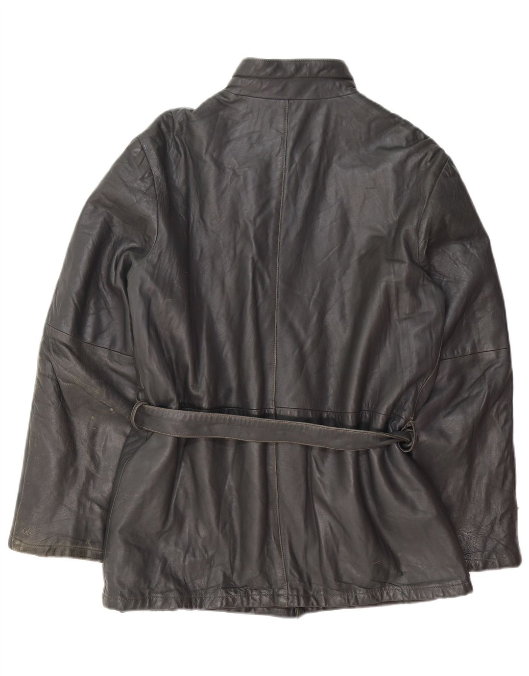 Giacca in pelle vintage da uomo IT 50 grande in pelle nera