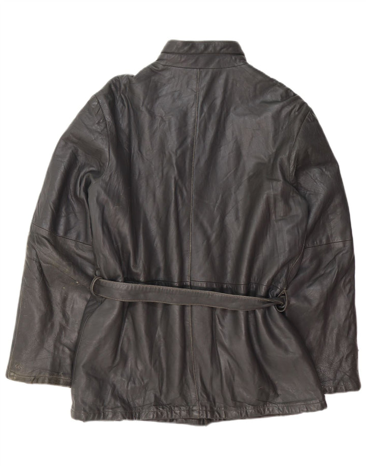 Giacca in pelle vintage da uomo IT 50 grande in pelle nera