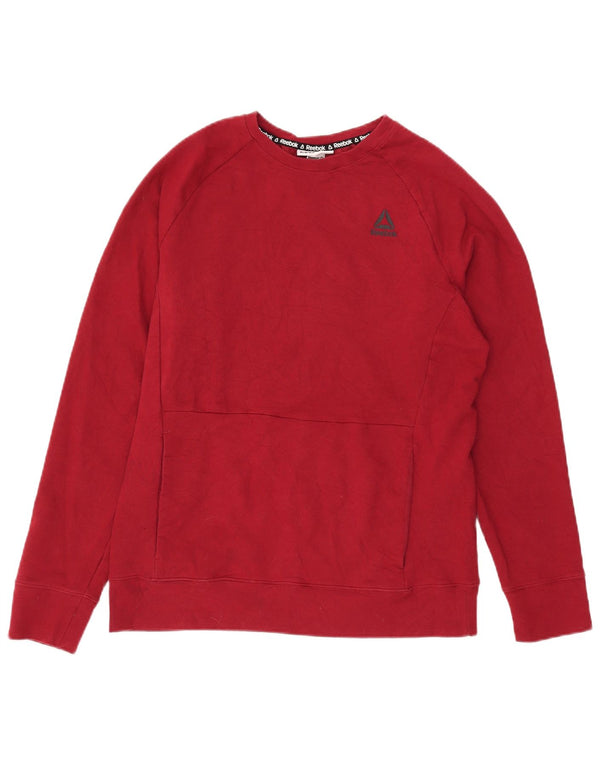 Felpa Reebok da uomo maglione rosso medio in cotone