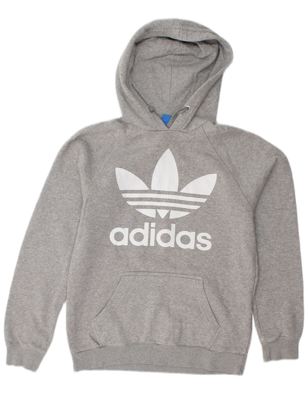 Felpa con cappuccio grafica da donna ADIDAS UK 10 piccola in cotone grigio