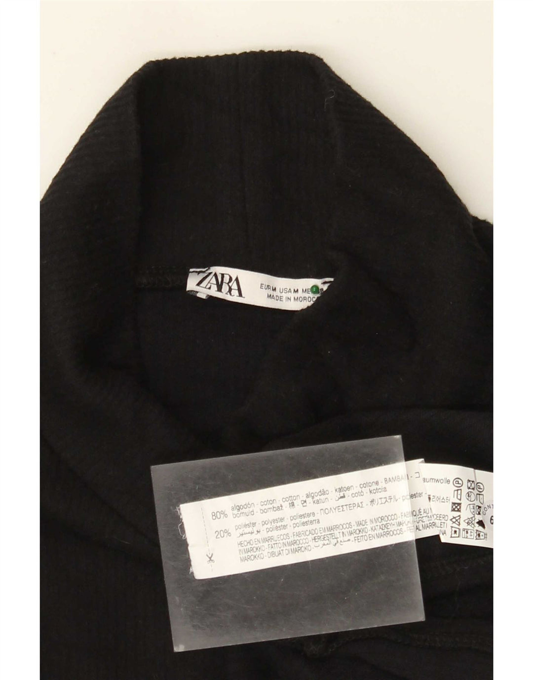 Top oversize da donna Zara a maniche lunghe UK 14 cotone nero medio