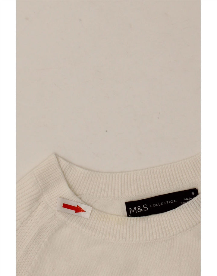 Maglione maglione con scollo a barca da donna Marks & Spencer UK 10 piccolo bianco