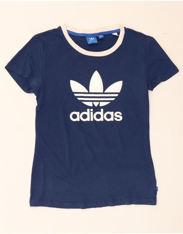 T-shirt grafica da donna Adidas Top UK 8 Small Blu Navy