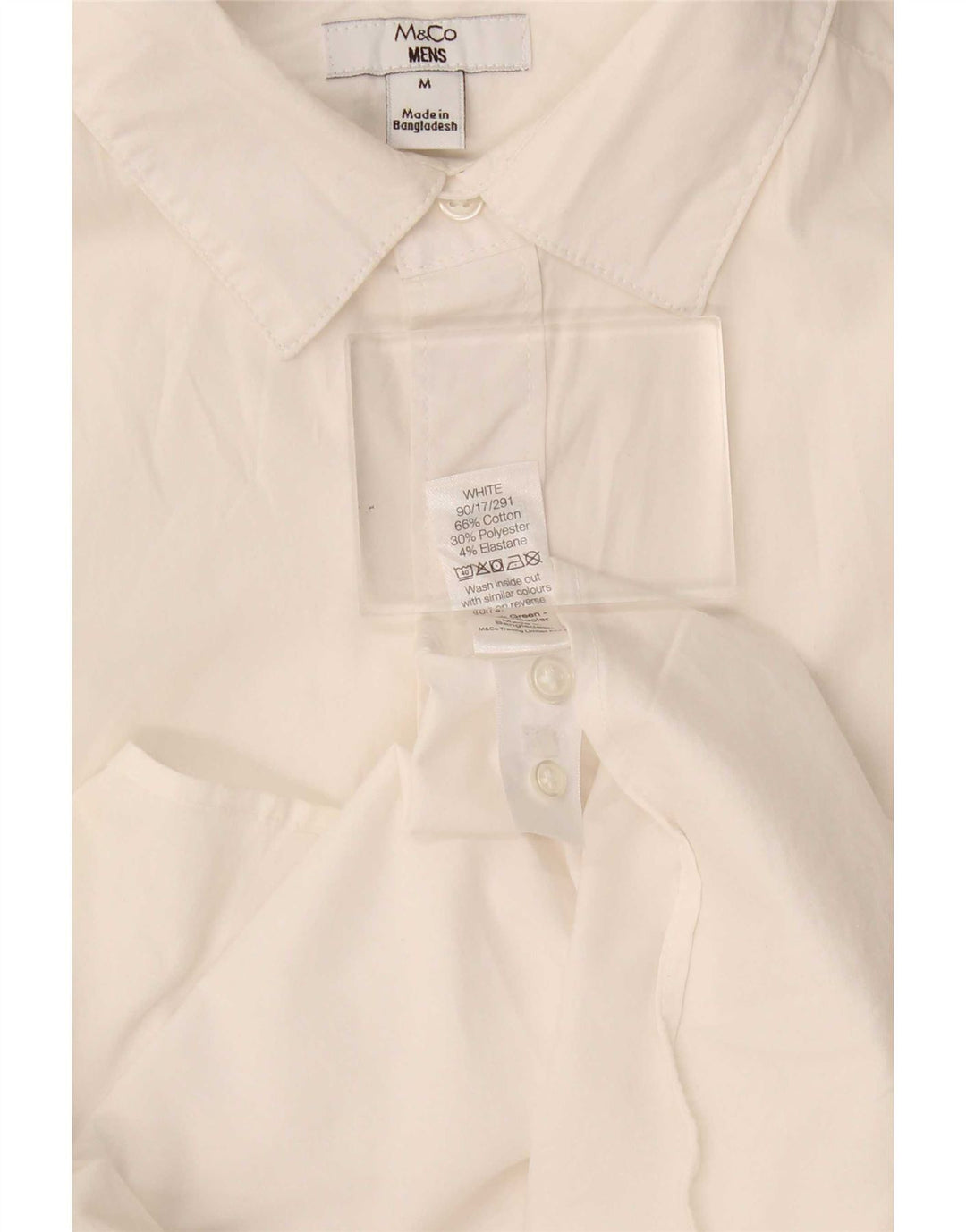 Camicia da uomo M&Co in cotone bianco medio