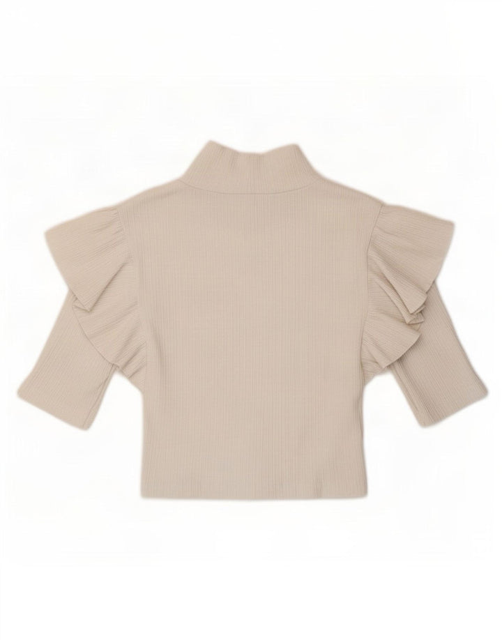 Top corto da donna Zara UK 8 piccolo bianco