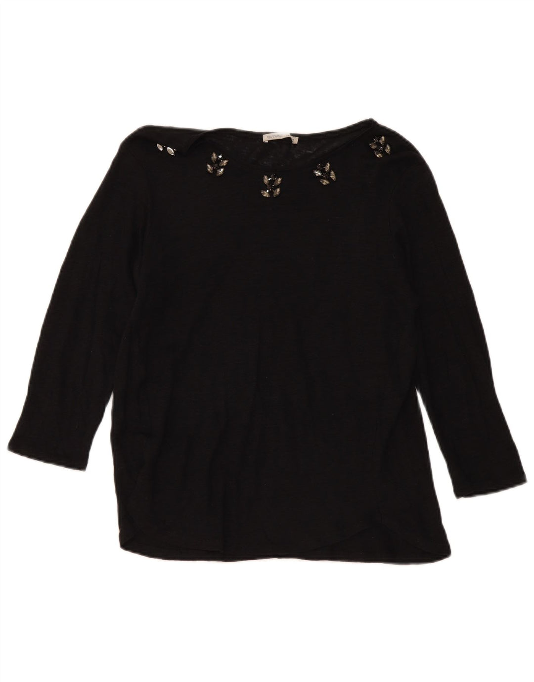 Top Zara da donna a maniche lunghe UK 14 grande nero