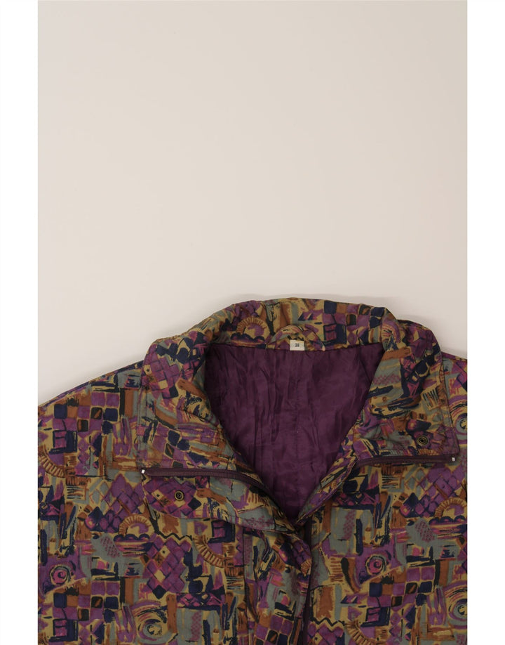 VINTAGE Womens Windbreaker Coat EU 38 Medium Purple Colourblock Vintage Vintage and Second-Hand Vintage from Messina Hembry 