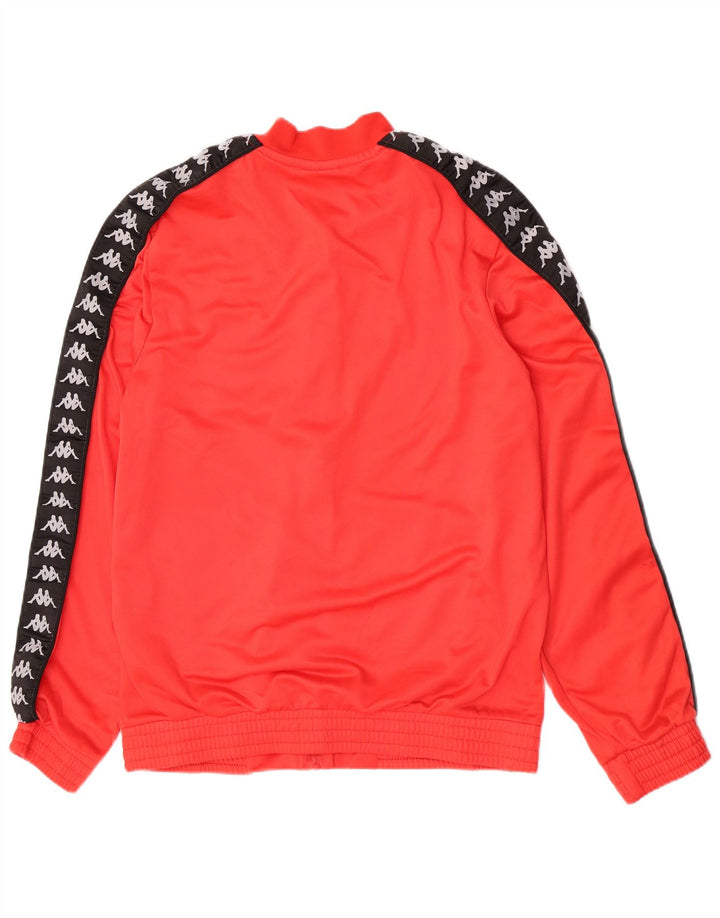 Giacca da tuta grafica da uomo Kappa in poliestere color block rosso medio