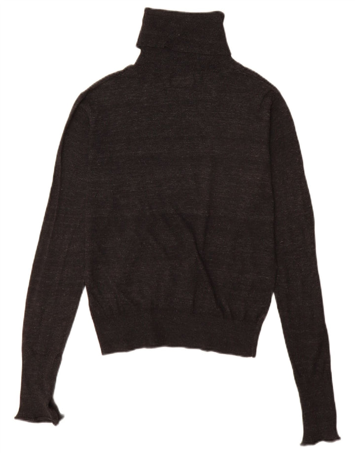 Maglione maglione collo alto da donna Zara UK 10 piccolo grigio