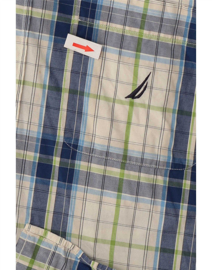 Camicia da uomo a maniche corte Nautica, cotone a quadri multicolore grande