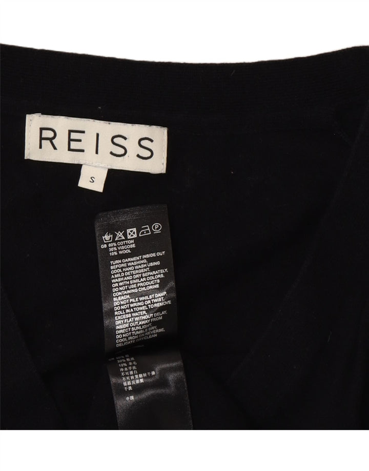 Maglione cardigan da uomo Reiss piccolo in cotone nero