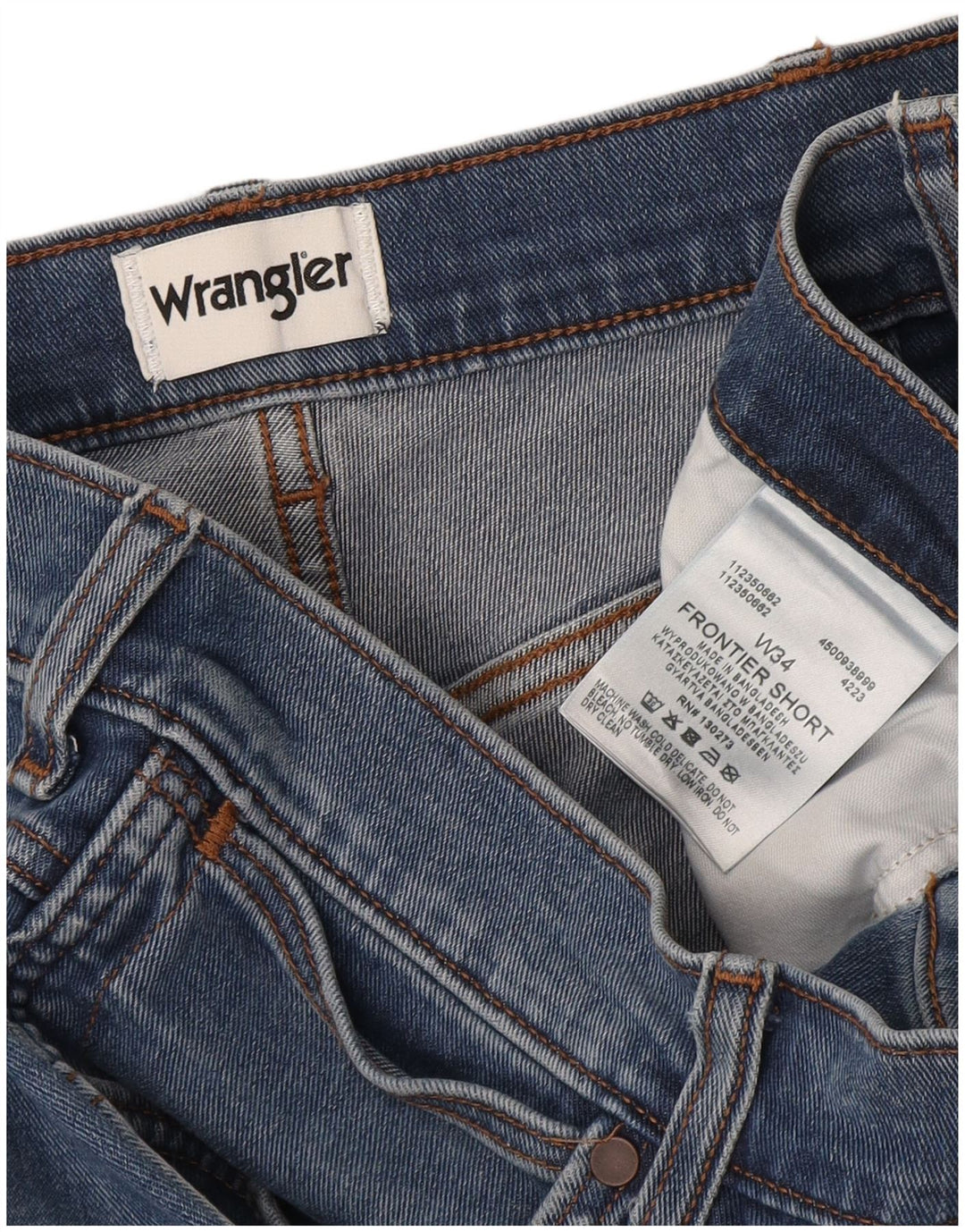 Pantaloncini di jeans da uomo Wrangler W34 grande cotone blu