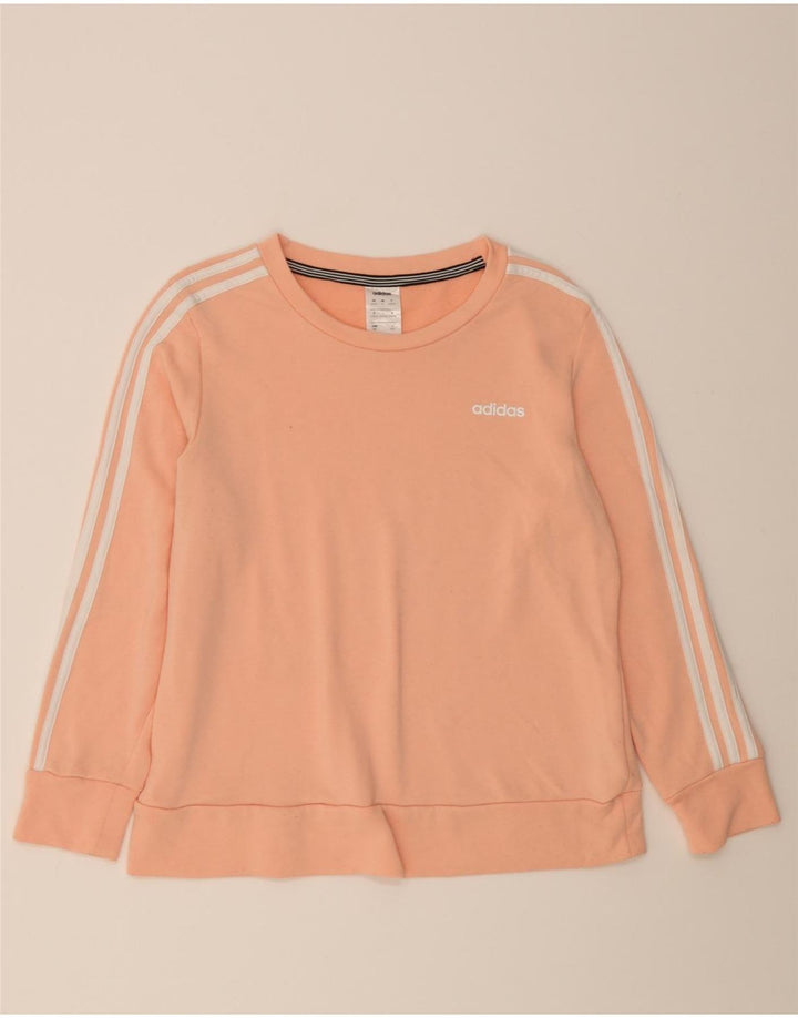 ADIDAS Womens Sweatshirt Jumper UK 12/14 Medium Pink Cotton Vintage Adidas and Second-Hand Adidas from Messina Hembry 
