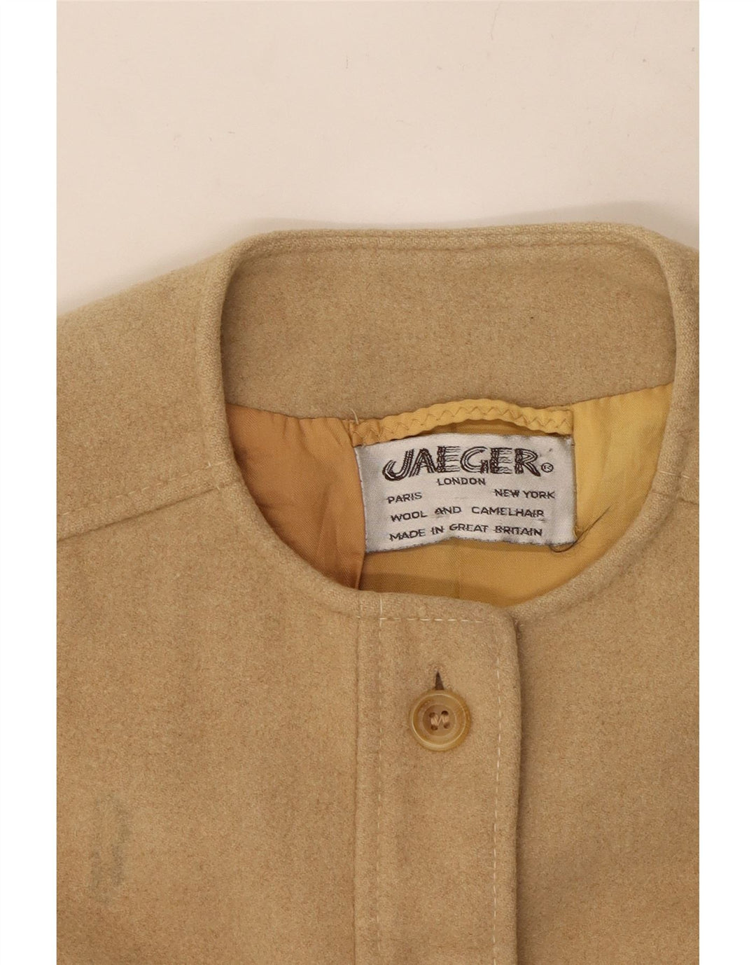 Gilet utility da donna JAEGER UK 10 piccolo in lana beige