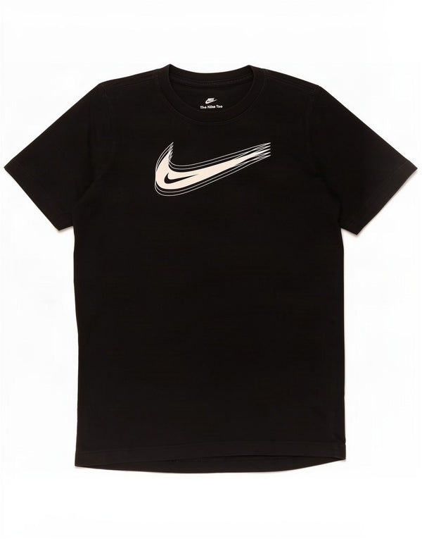 T-shirt grafica da ragazzo Nike Top 12-13 anni grande in cotone nero