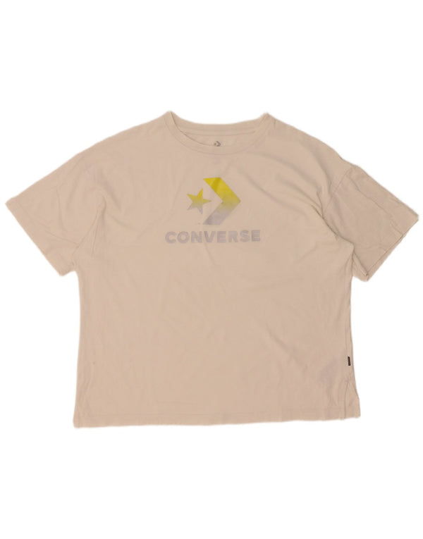 T-shirt grafica oversize da uomo Converse Top grande in cotone bianco