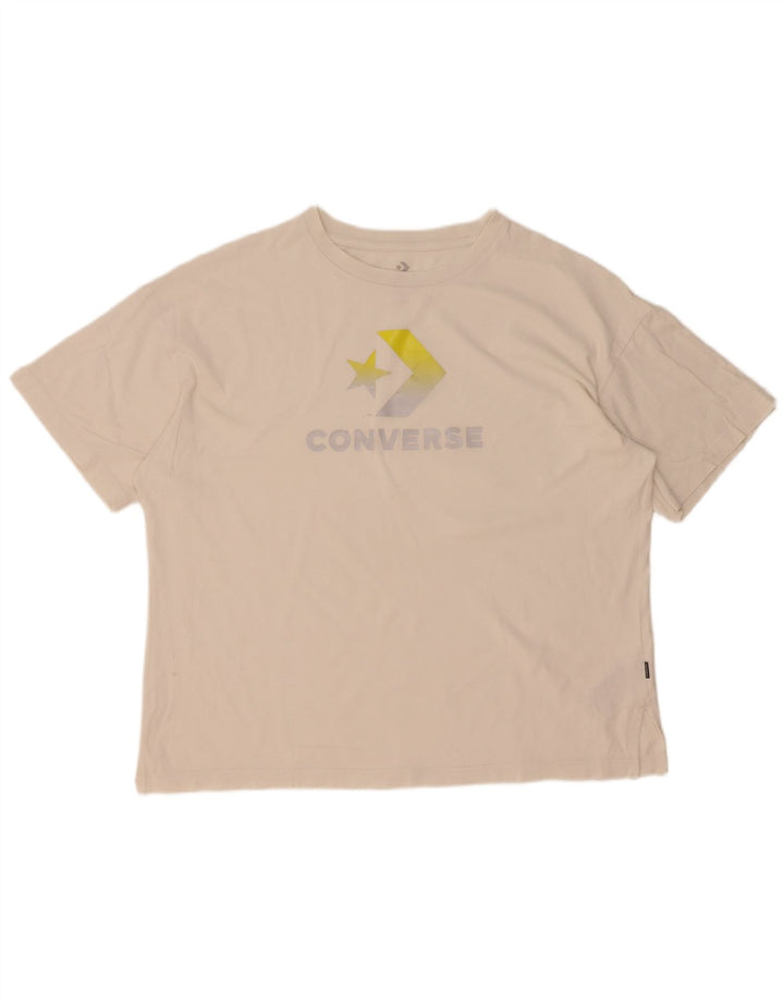 T-shirt grafica oversize da uomo Converse Top grande in cotone bianco