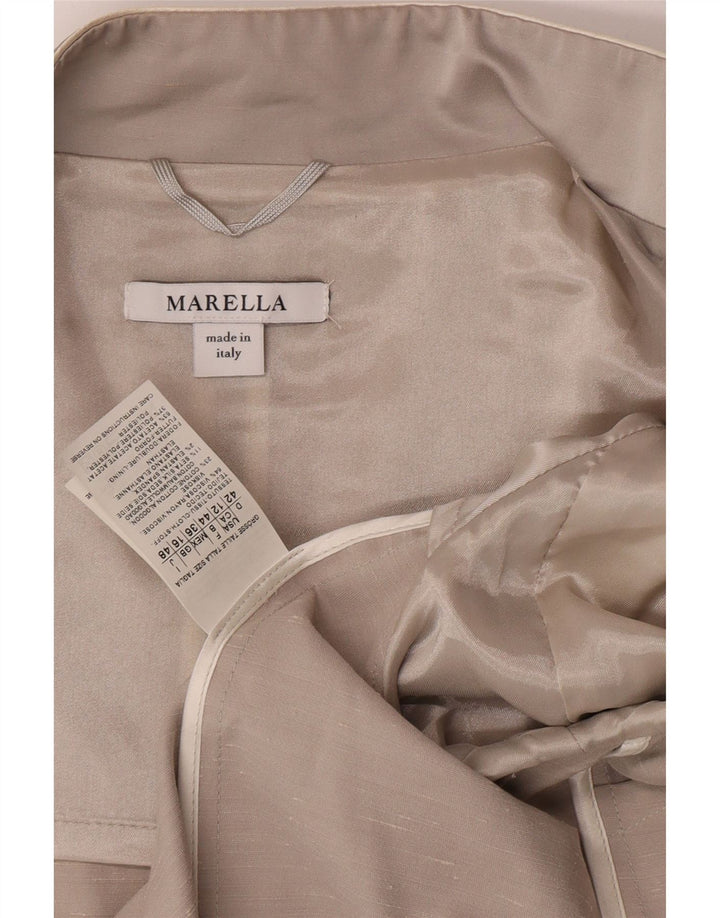 Giacca blazer aperta da donna Marella UK 16 grande viscosa grigia