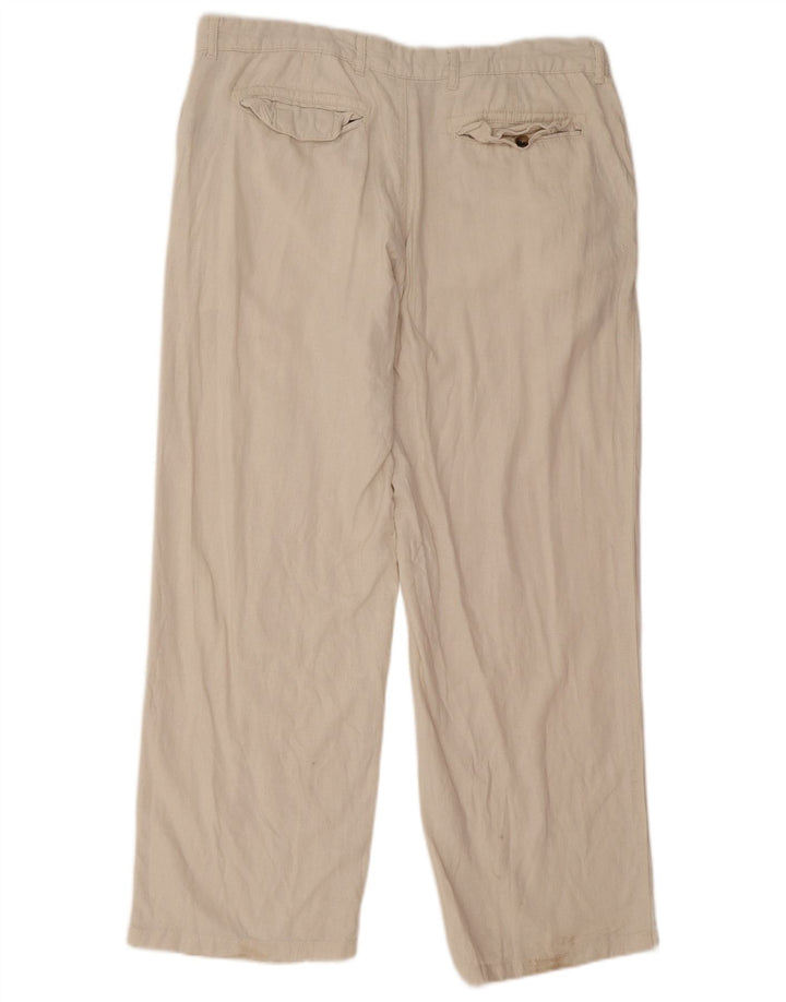 Pantaloni chino regolari dritti da uomo Marks & Spencer W38 L31 bianco sporco
