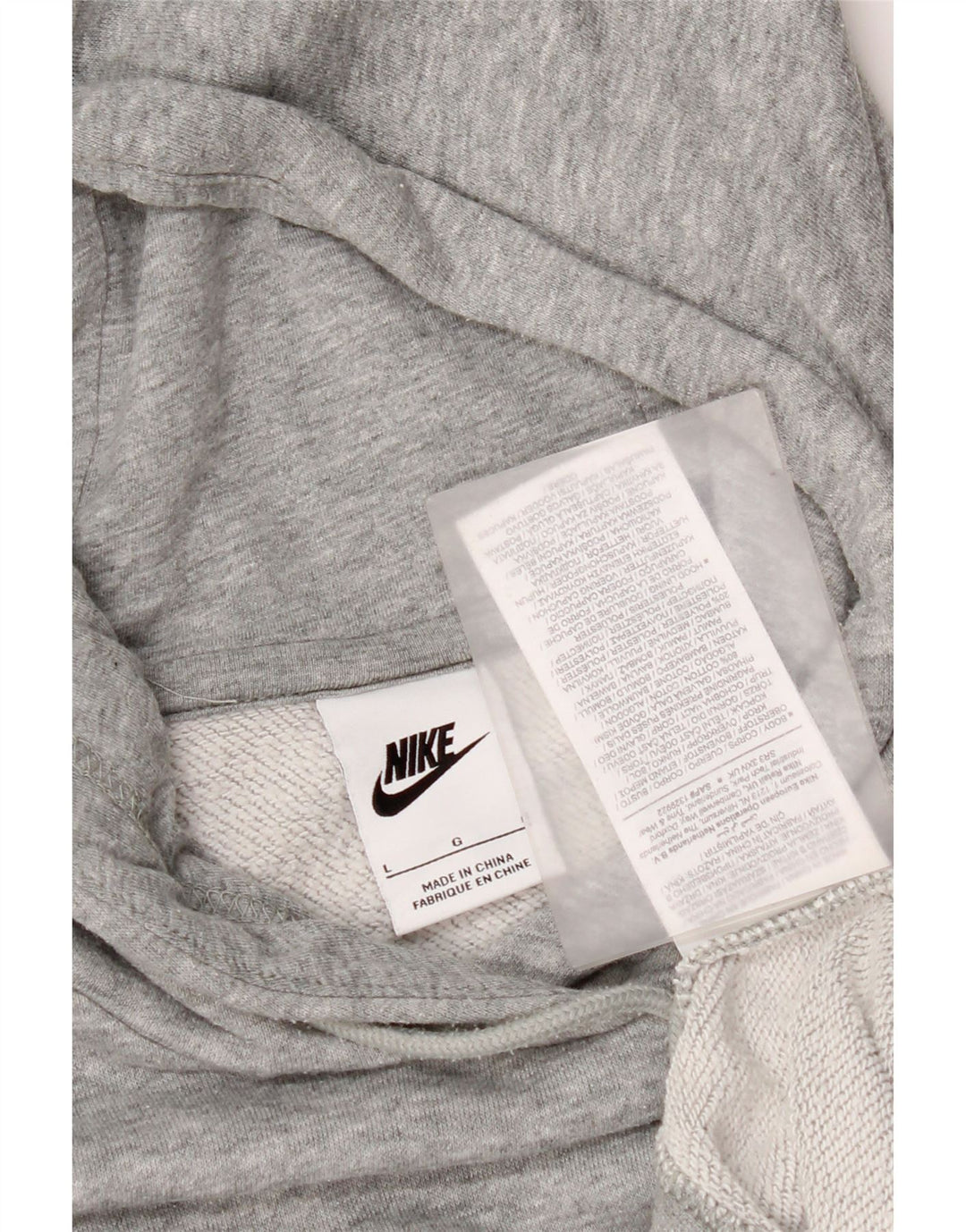Felpa con cappuccio da uomo Nike Large in cotone chiazzato grigio