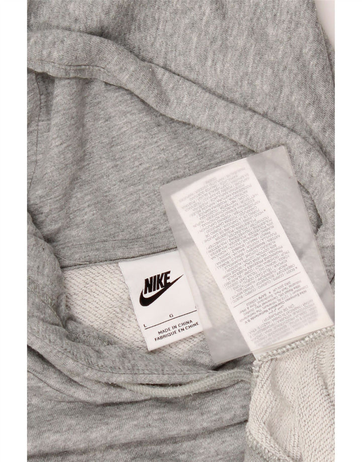 Felpa con cappuccio da uomo Nike Large in cotone chiazzato grigio