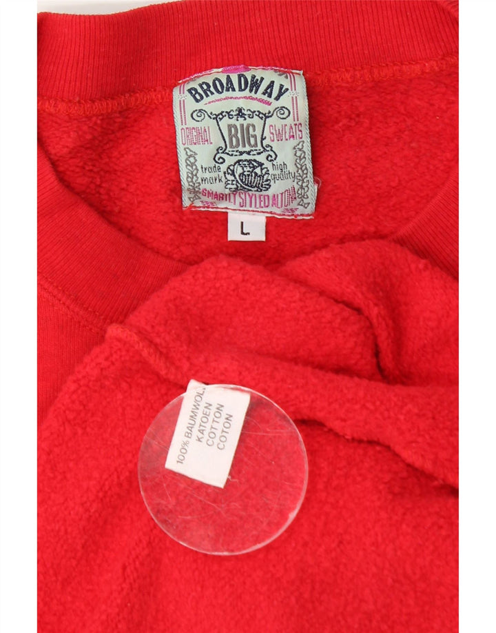 Felpa da uomo Broadway Maglione grande in cotone rosso