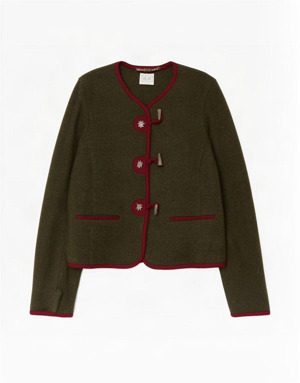 M & G Womens 3 Button Blazer Jacket UK 16 Large Khaki Wool