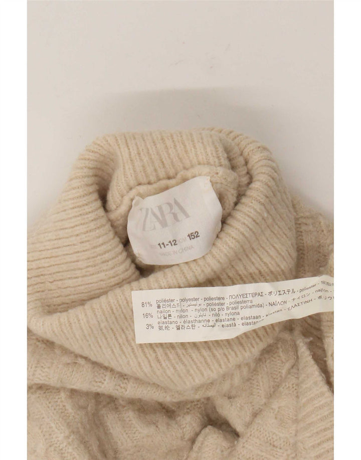 Maglione maglione collo alto per ragazze Zara 11-12 anni poliestere beige