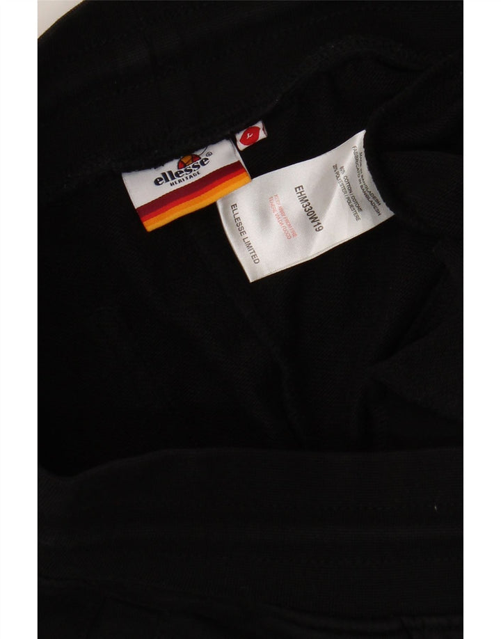 ELLESSE Pantaloni da tuta da uomo Joggers grandi in cotone nero
