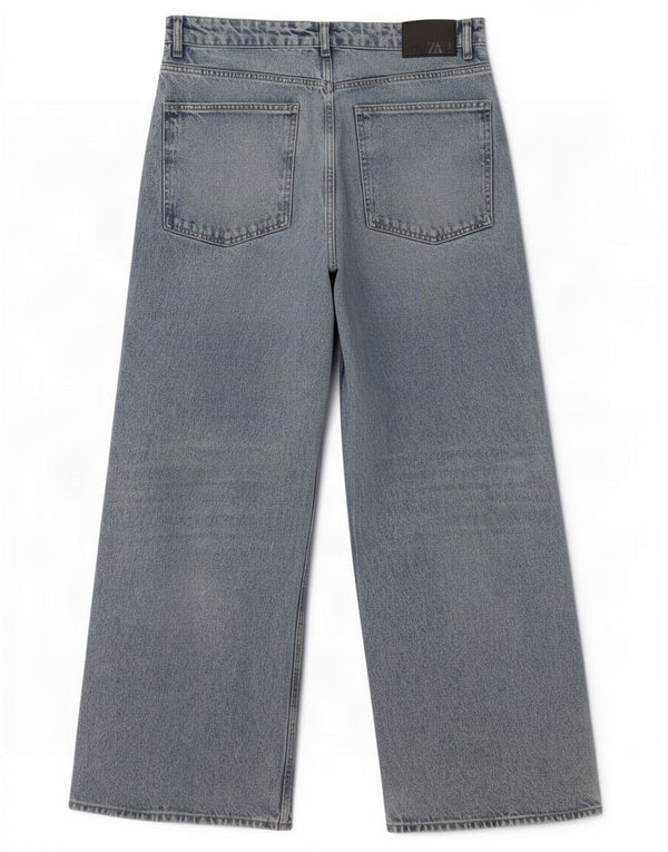 Jeans Zara da donna a gamba larga EU 44 XL W34 L30 cotone blu