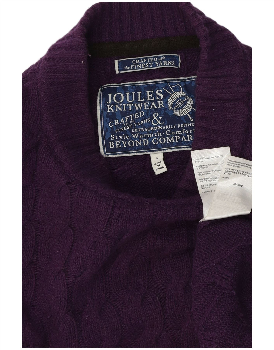 Joules Maglione da uomo girocollo in viscosa grande viola