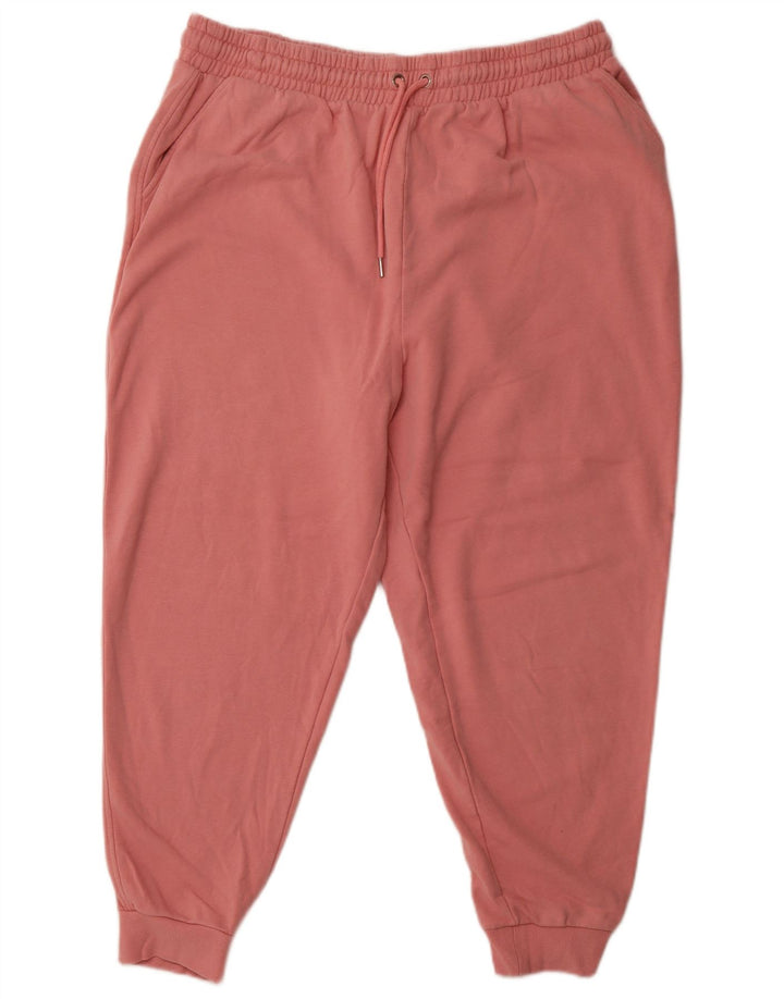 MARKS & SPENCER Pantaloni da tuta da donna Joggers UK 20 2XL Cotone rosa