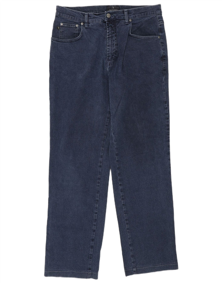 Jeans Straight Uomo Trussardi W34 L30 Blu Navy Cotone