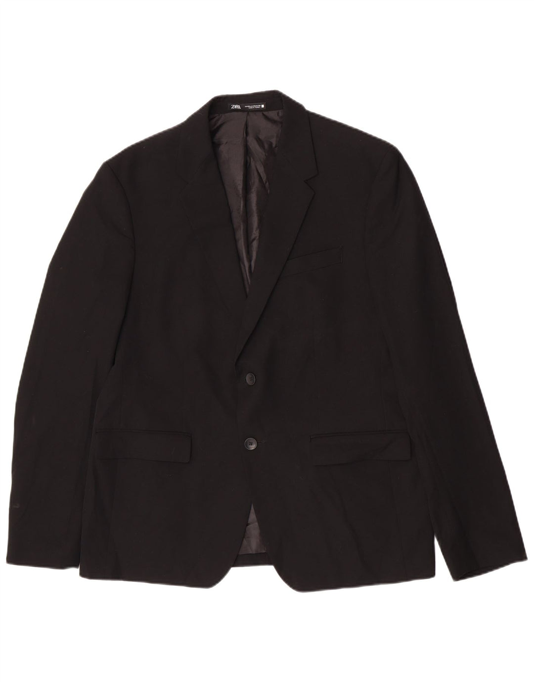 Giacca blazer da uomo a 2 bottoni Zara EU 54 XL viscosa nera
