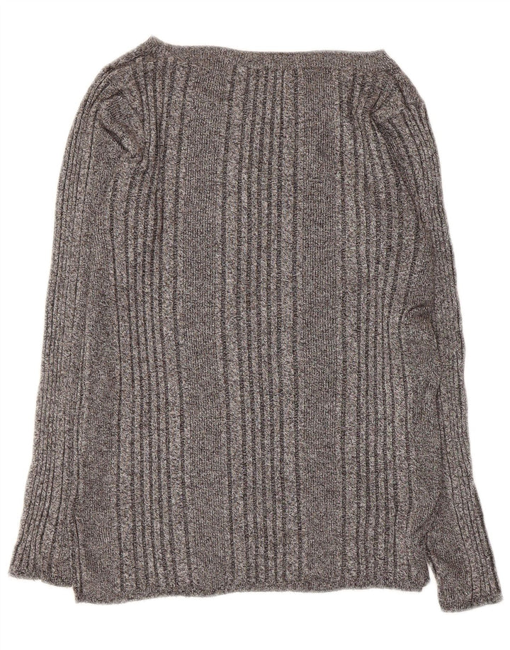 Maglione maglione con scollo a barca da donna Marks & Spencer UK 12 Grigio medio chiazzato