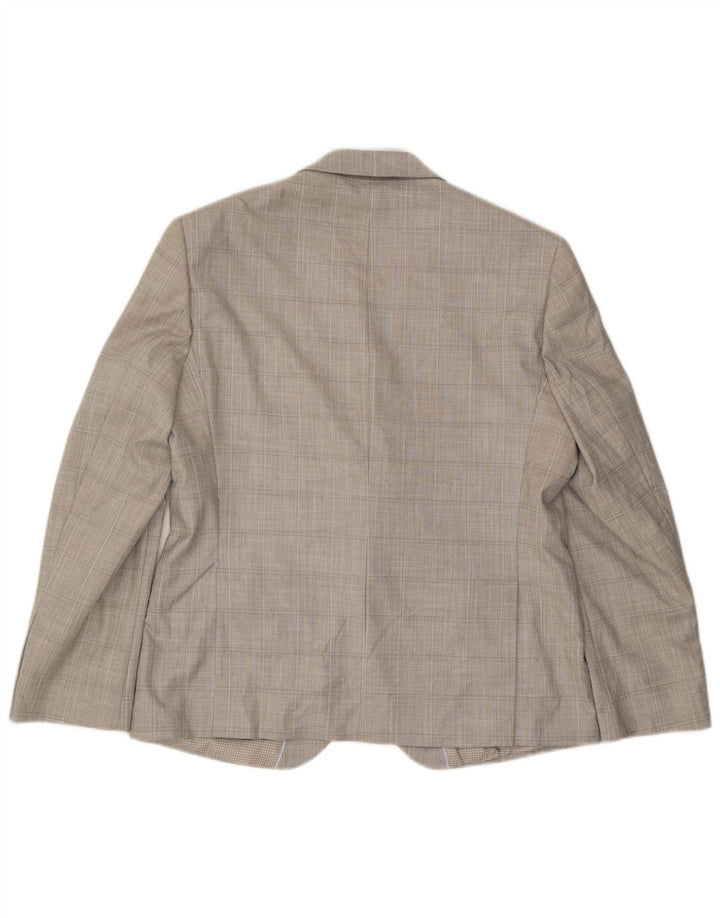 Giacca blazer a 2 bottoni sartoriale da uomo Marks & Spencer UK 42 quadri grigi grandi