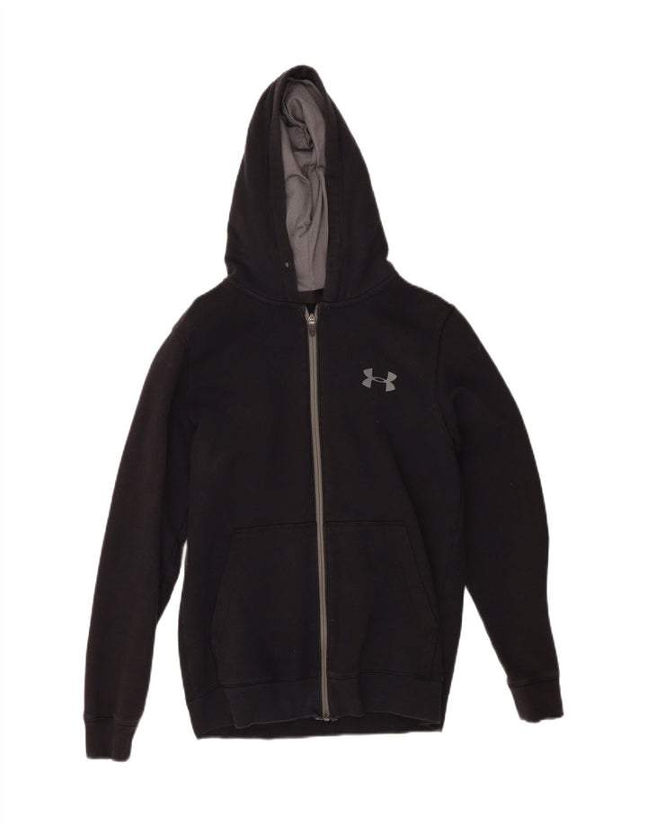 Maglione con cappuccio e zip da uomo Under Armour piccolo in cotone nero