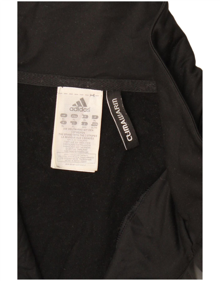 Felpa ADIDAS da uomo Climawarm con zip e collo, maglione XL, poliestere nero