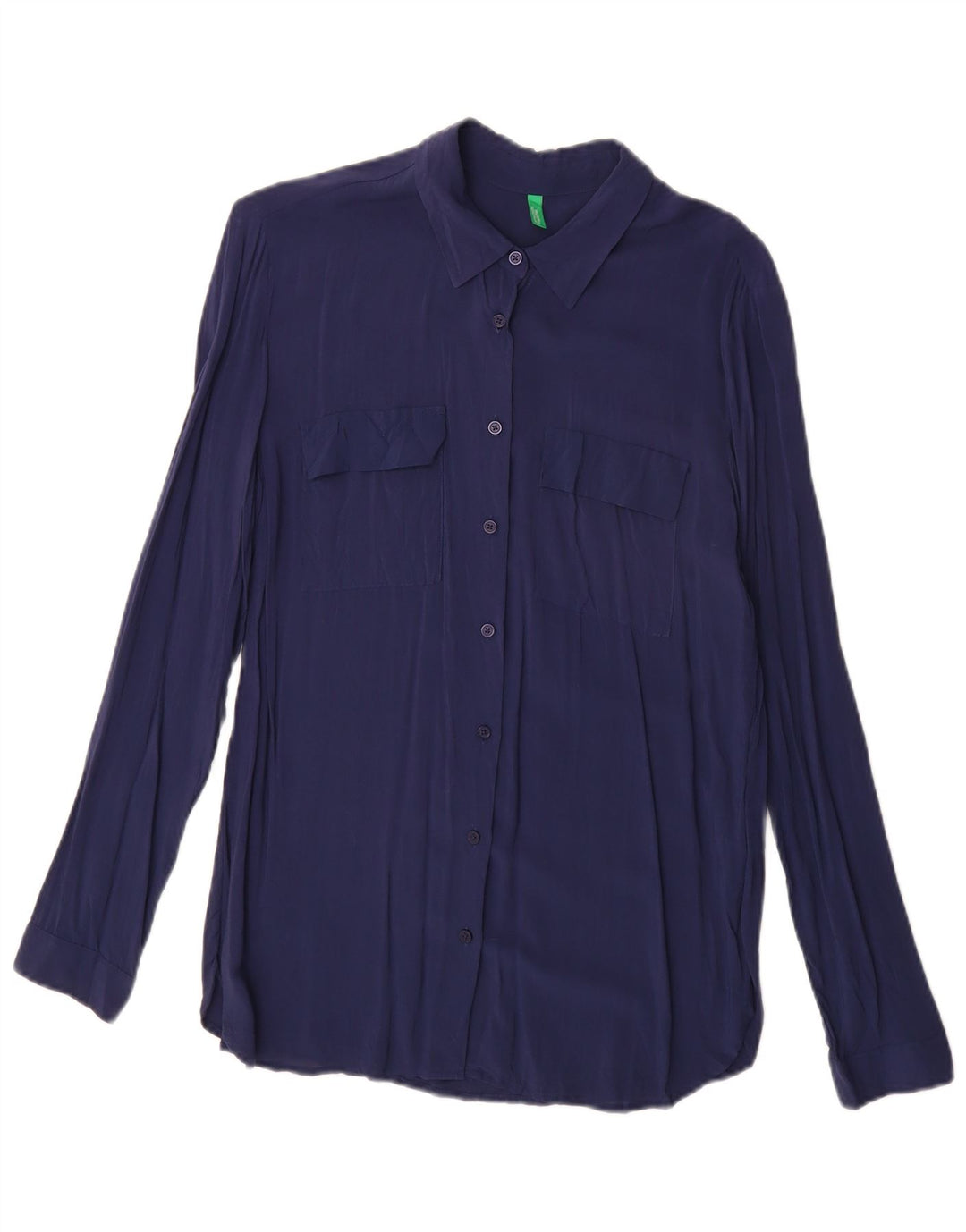 Camicia da donna BENETTON UK 12 Viscosa media blu navy