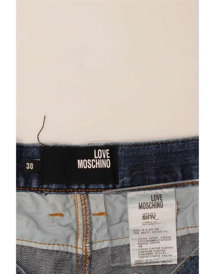 Jeans skinny da donna MOSCHINO W30 L33 cotone blu