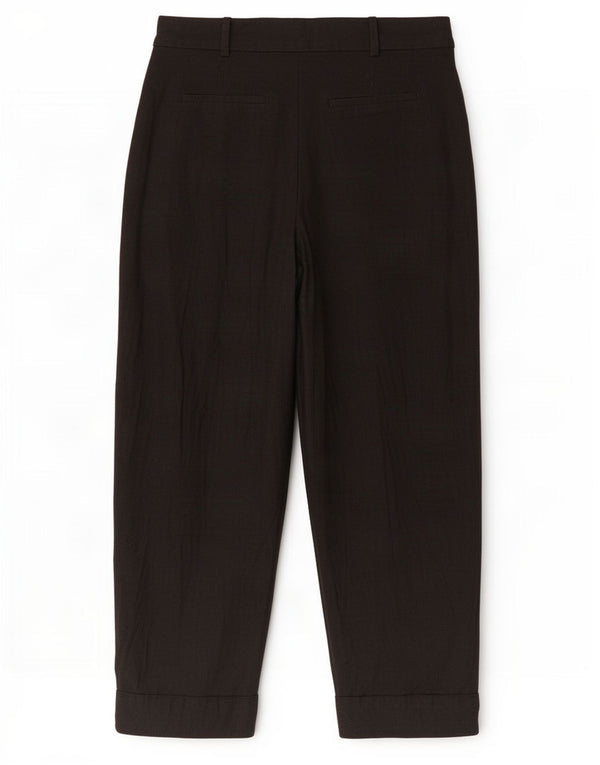 Pantaloni cropped larghi da donna Zara medi W32 L24 lino nero