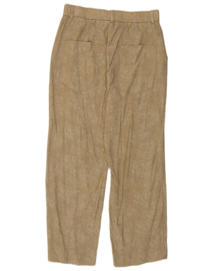 Pantaloni casual dritti da donna con motivo astratto Zara medi W30 L26 Beige