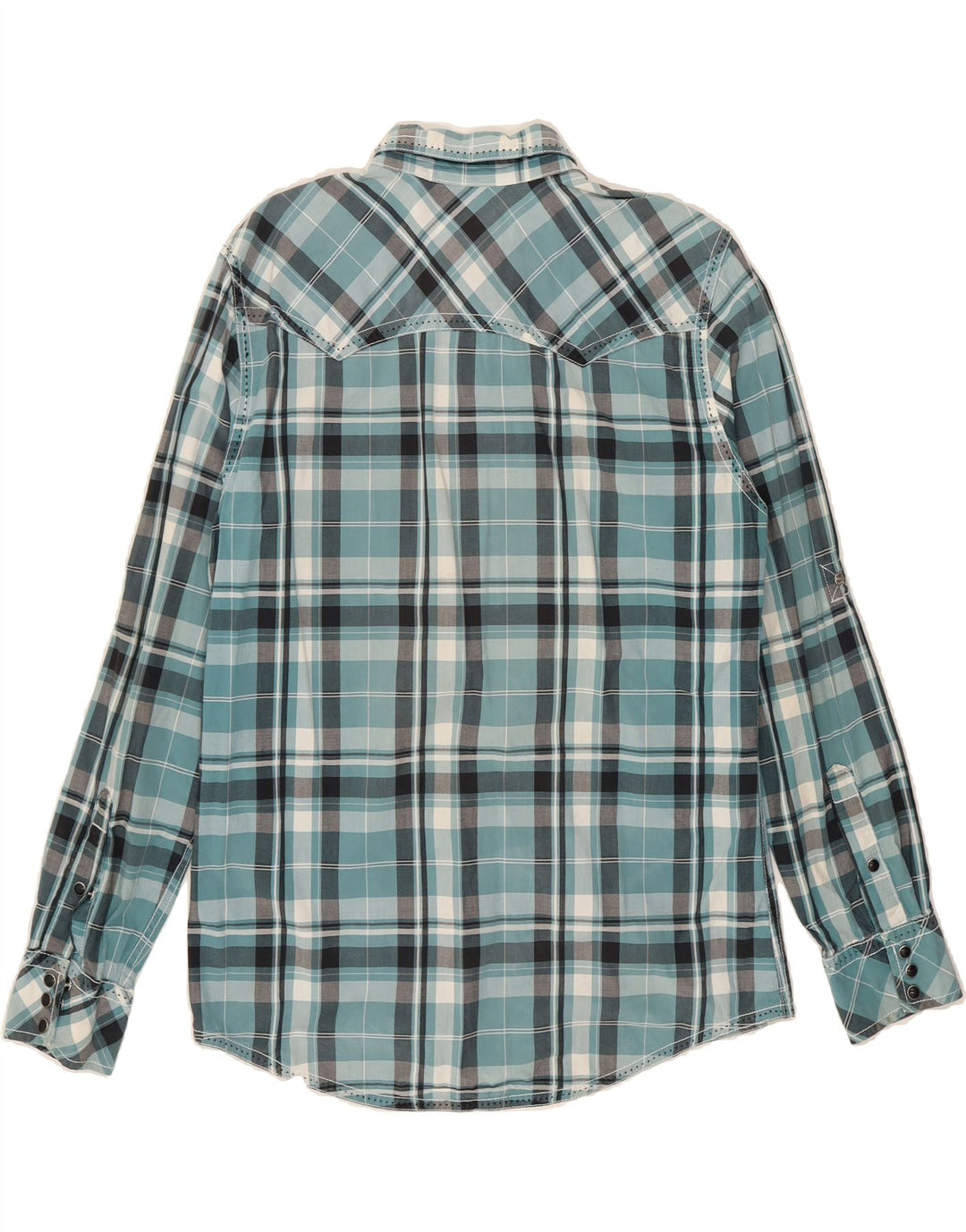 BKE Mens Athletic Fit  Shirt Medium Blue Check Cotton Vintage BKE and Second-Hand BKE from Messina Hembry 