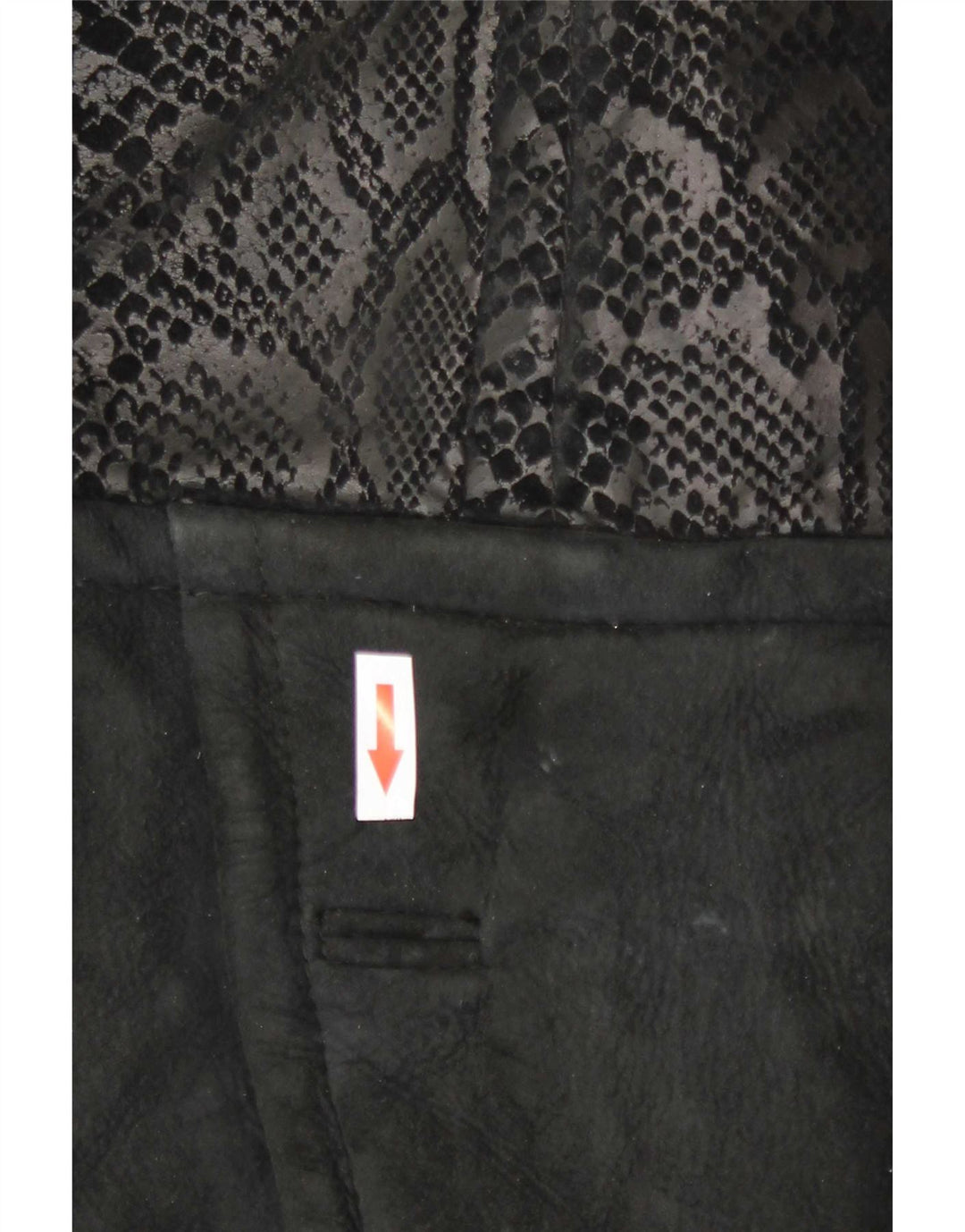 Giacca Donna Oversize In Pelle Scamosciata Conbipel IT 40 Small Nera Stampa Animalier